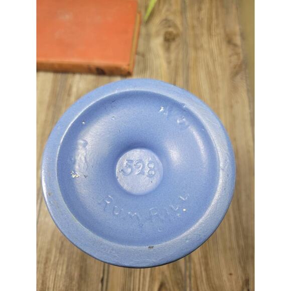 Vintage Rumrill Vase, Dutch Blue 528, Double Handle, Red Wing Pottery (Chip) - Picture 6 of 6